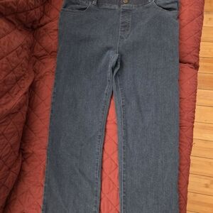 Betabrand Women's Straight Leg Jeans in Dark Blue